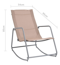 Chaise à bascule de jardin Taupe 95x54x85 cm Textilène