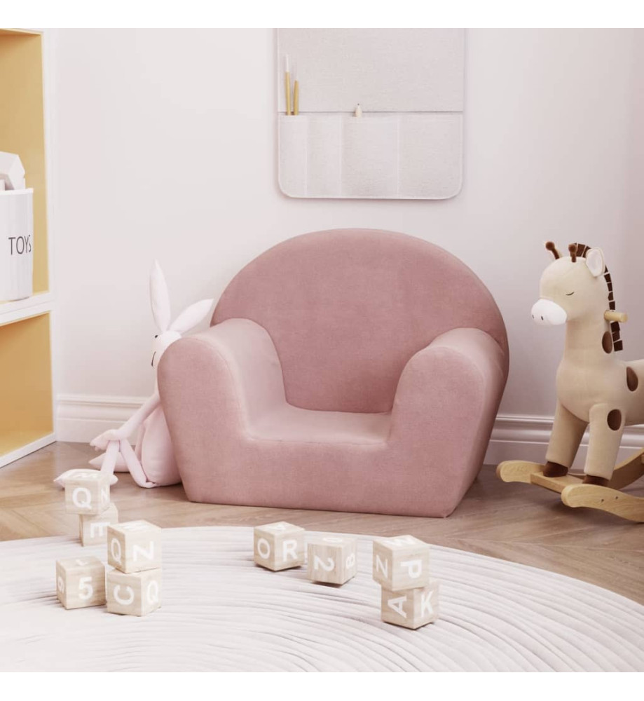 Canapé pour enfants Rose Peluche douce