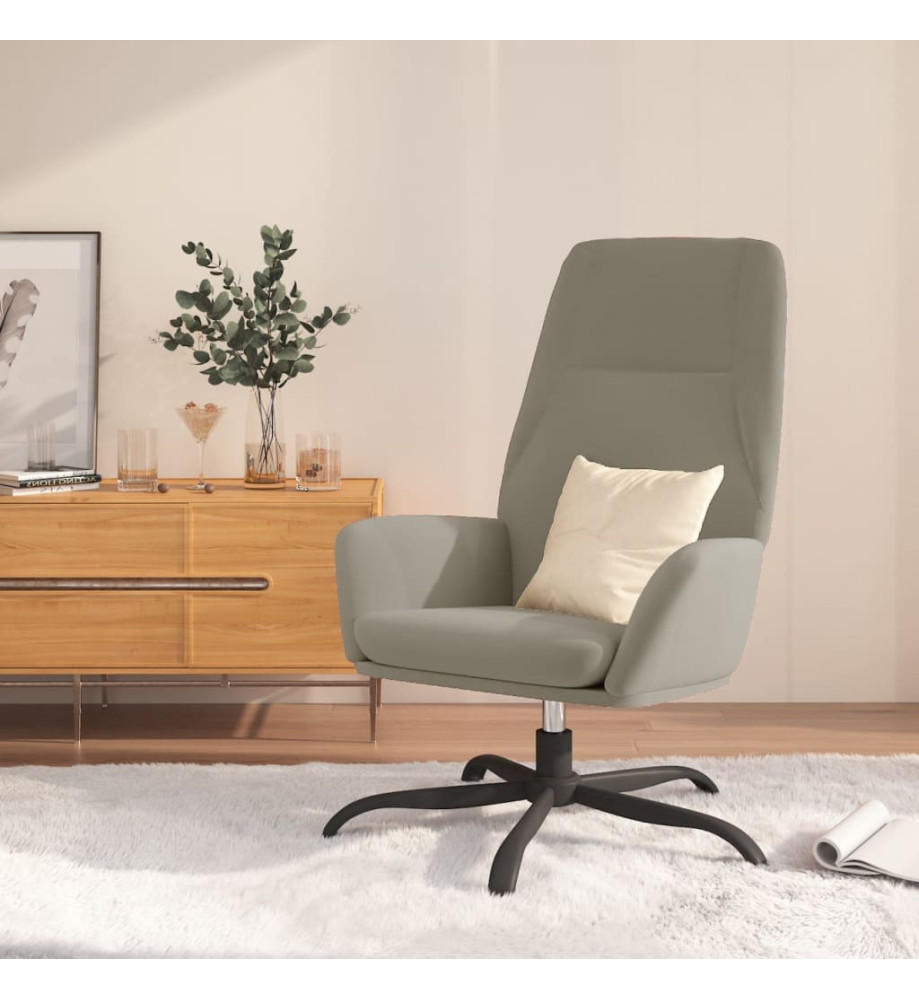 Chaise de relaxation Gris clair Velours