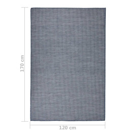 Tapis à tissage plat d'extérieur 120x170 cm Bleu