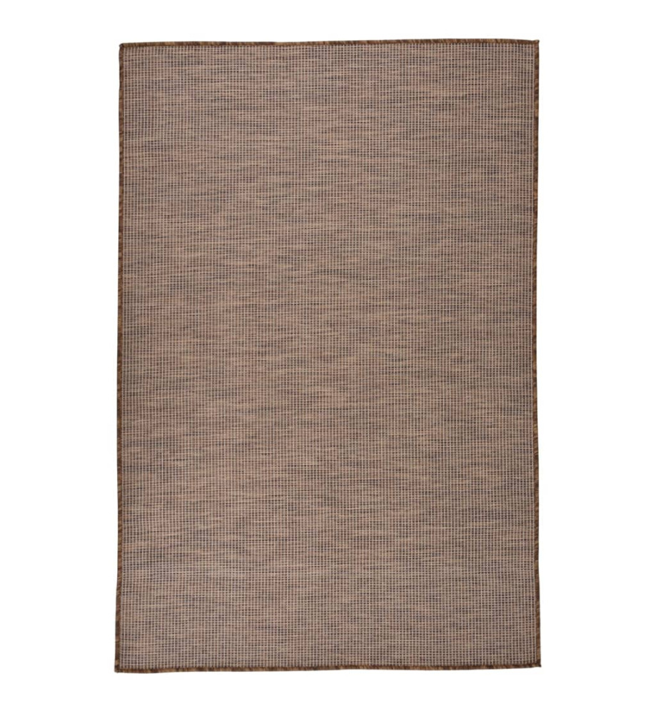 Tapis à tissage plat d'extérieur 120x170 cm Marron