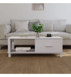 Table basse HAMAR Blanc 100x55x35 cm Bois massif de pin