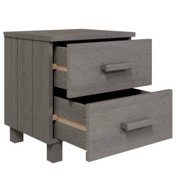 Table de chevet HAMAR Gris clair 40x35x44,5 cm Bois pin massif