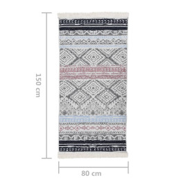 Tapis Rose et aqua 80x150 cm Coton