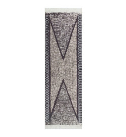 Tapis Noir et gris 80x300 cm Coton