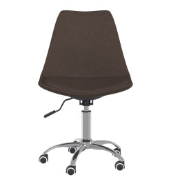 Chaise pivotante de bureau Marron foncé Tissu