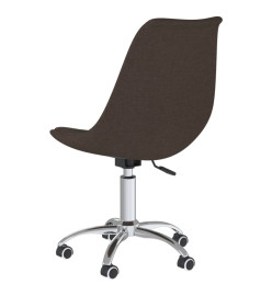 Chaise pivotante de bureau Marron foncé Tissu