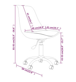 Chaise pivotante de bureau Marron foncé Tissu