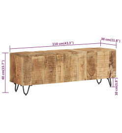 Meuble TV 110x30x40 cm Bois massif de manguier