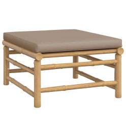 Salon de jardin 6 pcs avec coussins taupe bambou