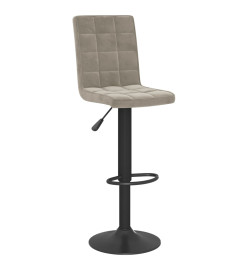 Tabourets de bar lot de 2 gris clair velours