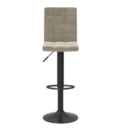 Tabourets de bar lot de 2 gris clair velours