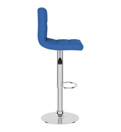 Tabourets de bar lot de 2 bleu tissu