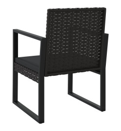 Salon de jardin 4 pcs avec coussins Noir Résine tressée