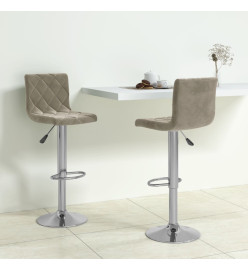 Tabourets de bar 2 pcs Gris clair Velours