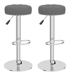 Tabourets de bar lot de 2 gris foncé tissu