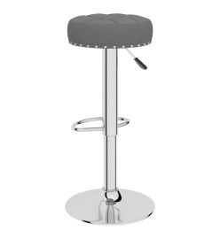 Tabourets de bar lot de 2 gris foncé tissu