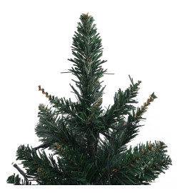 Sapin de Noël artificiel avec LED et support Vert 90 cm PVC