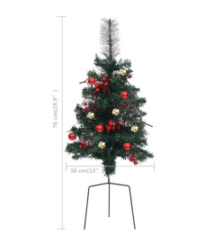 Arbres de Noël artificiels d'allée avec LED 2 pcs 76 cm PVC