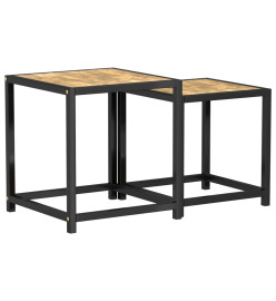 Tables à thé 2 pcs MDF Noir et jaune