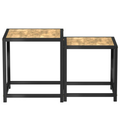 Tables à thé 2 pcs MDF Noir et jaune