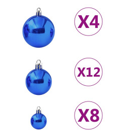 Ensemble de boules de Noël 100 pcs Bleu