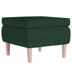 Tabouret avec pieds en bois Vert foncé Tissu