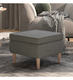 Tabouret avec pieds en bois Gris clair Tissu