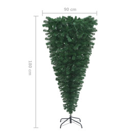 Sapin de Noël artificiel renversé avec support Vert 180 cm