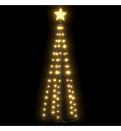 Arbre de Noël cône 70 LED blanc chaud décoration 50x120 cm