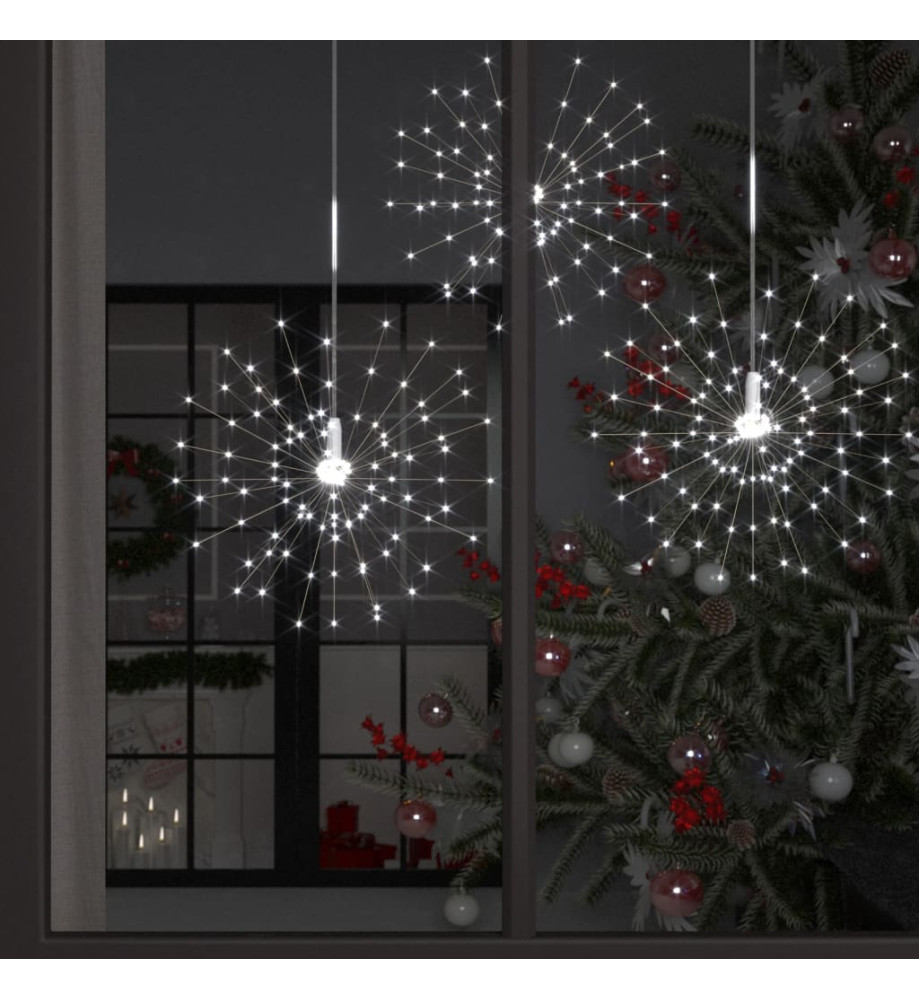 Feux d'artifice de Noël d'extérieur 10 pcs blanc 20 cm 140 LED