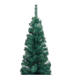 Sapin de Noël artificiel mince avec support vert 120 cm PVC