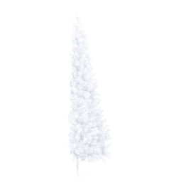 Sapin de Noël artificiel moitié avec support blanc 240 cm PVC