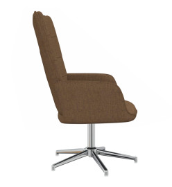 Chaise de relaxation avec tabouret Marron Tissu