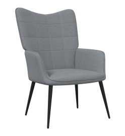 Chaise de relaxation avec tabouret Gris clair Tissu