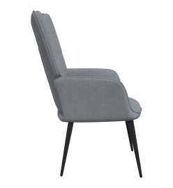 Chaise de relaxation avec tabouret Gris clair Tissu