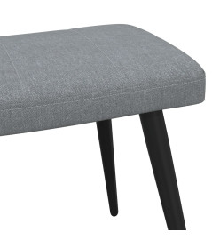 Chaise de relaxation avec tabouret Gris clair Tissu