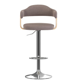 Tabourets de bar lot de 2 taupe bois courbé et tissu