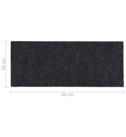 Tapis d'escalier autocollants Rectangulaire 15 pcs 60x25cm Noir