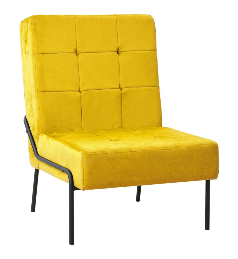 Chaise de relaxation 65x79x87 cm Jaune moutarde Velours