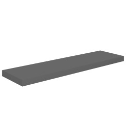 Étagère murale flottante Gris brillant 90x23,5x3,8 cm MDF