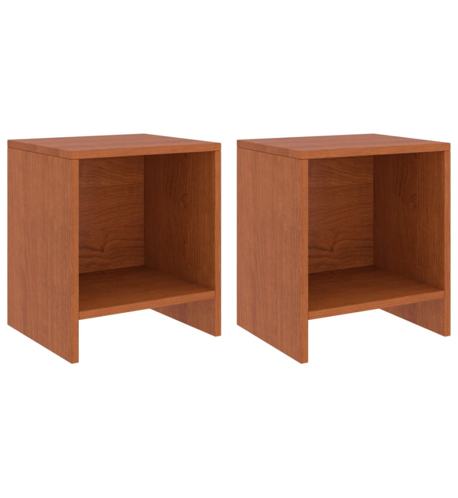 Tables de chevet 2pcs Marron miel 35x30x40cm Bois de pin massif