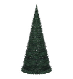 Sapin de Noël artificiel avec guirlandes et LED vert 210 cm