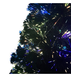 Sapin de Noël artificiel avec support vert 210 cm fibre optique