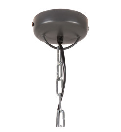 Lampe suspendue industrielle Gris Fer et bois solide 35 cm E27