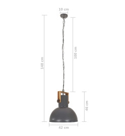 Lampe suspendue industrielle 25 W Gris Rond Manguier 42 cm E27