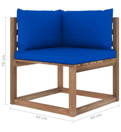 Salon palette de jardin 7 pcs et coussins Bois de pin imprégné