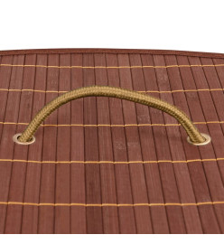 Panier à linge d'angle Bambou Marron 60 L