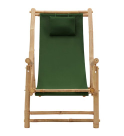 Chaise de terrasse Bambou et toile Vert