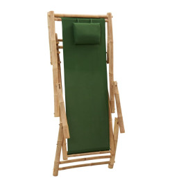 Chaise de terrasse Bambou et toile Vert